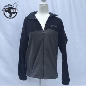 Columbia black and grey zip up fleece with pockets